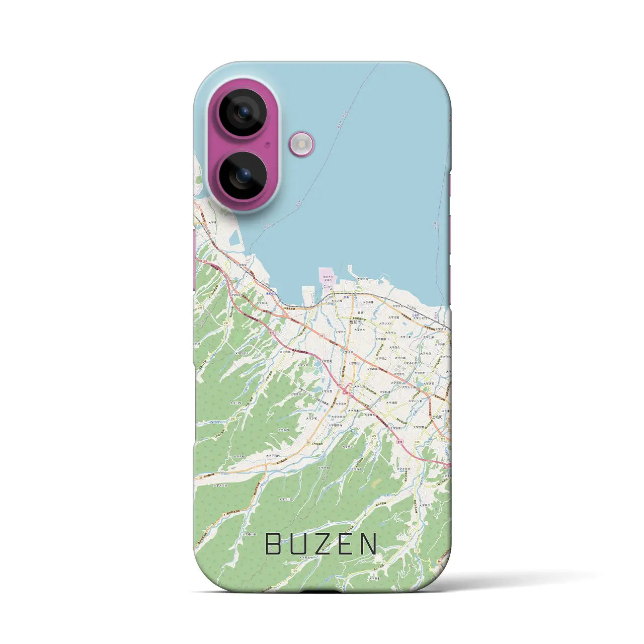 【豊前(福岡県)】地図柄iPhoneケース(バックカバータイプ)