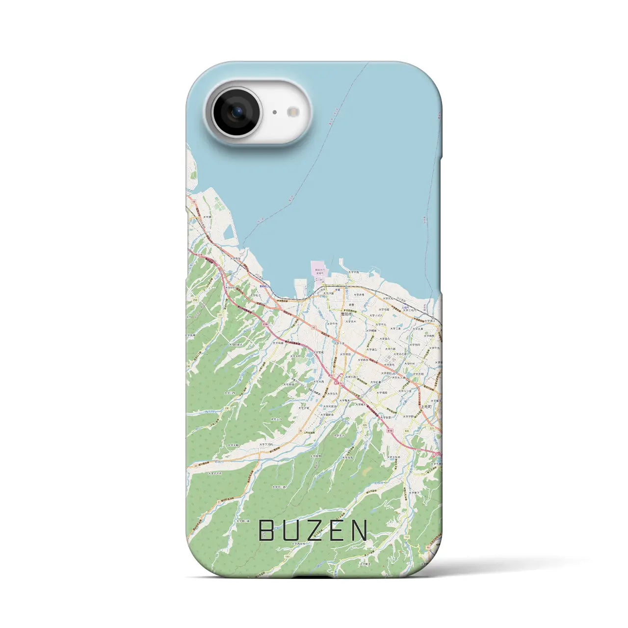 【豊前(福岡県)】地図柄iPhoneケース(バックカバータイプ)