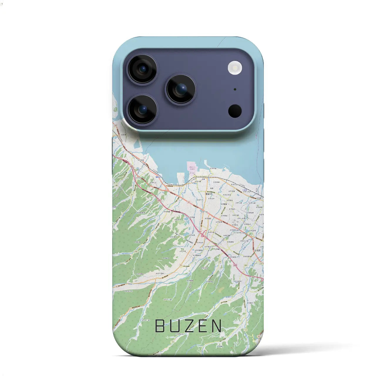 【豊前(福岡県)】地図柄iPhoneケース(バックカバータイプ)