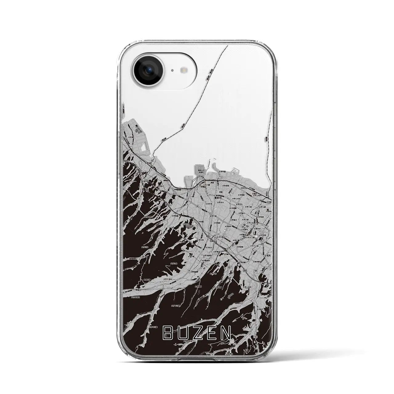 【豊前(福岡県)】地図柄iPhoneケース(クリアタイプ)