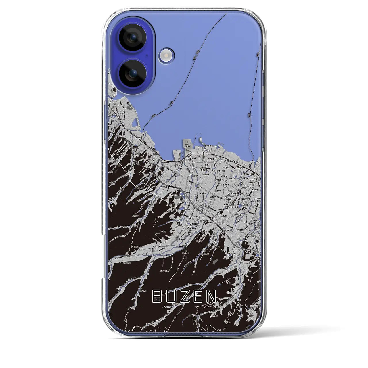 【豊前(福岡県)】地図柄iPhoneケース(クリアタイプ)モノトーン・iPhone 16 Pro Max 用
