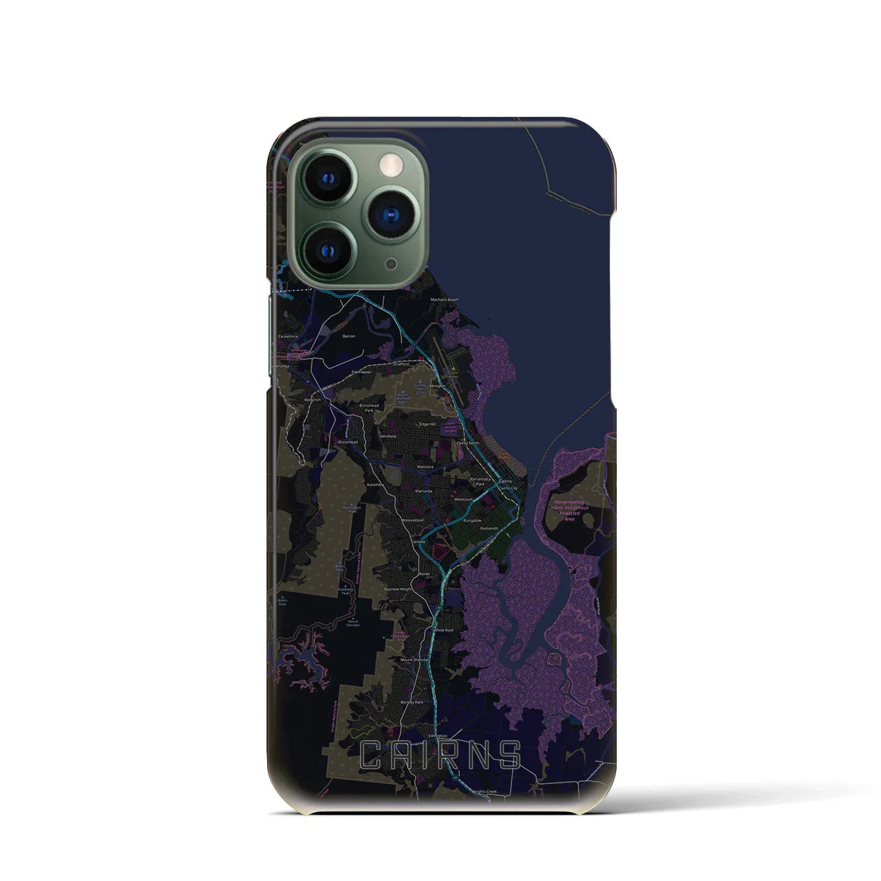 【ケアンズ(オーストラリア)】地図柄iPhoneケース(バックカバータイプ)
