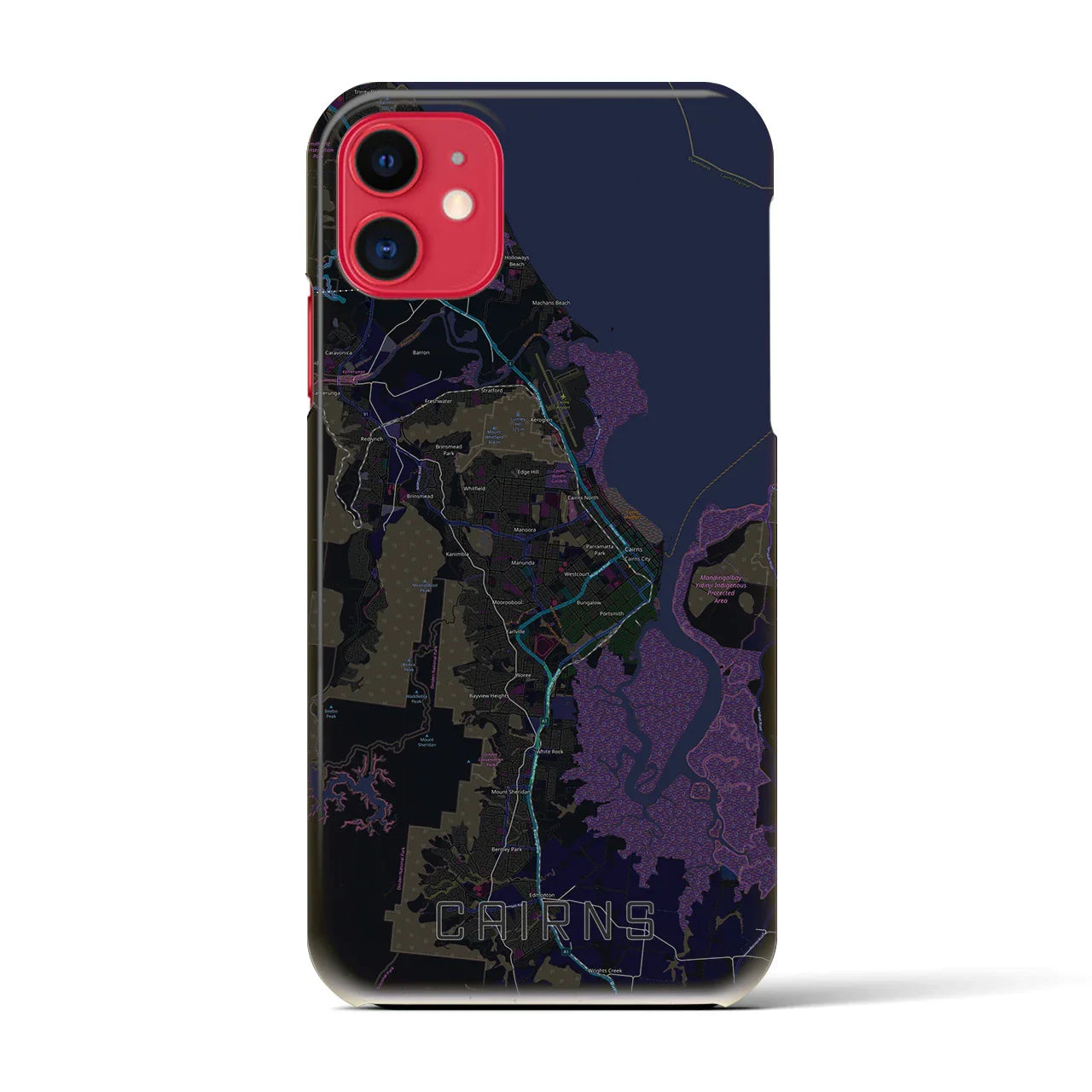 【ケアンズ(オーストラリア)】地図柄iPhoneケース(バックカバータイプ)