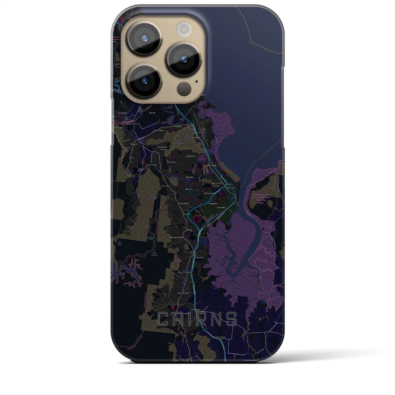 【ケアンズ(オーストラリア)】地図柄iPhoneケース(バックカバータイプ)