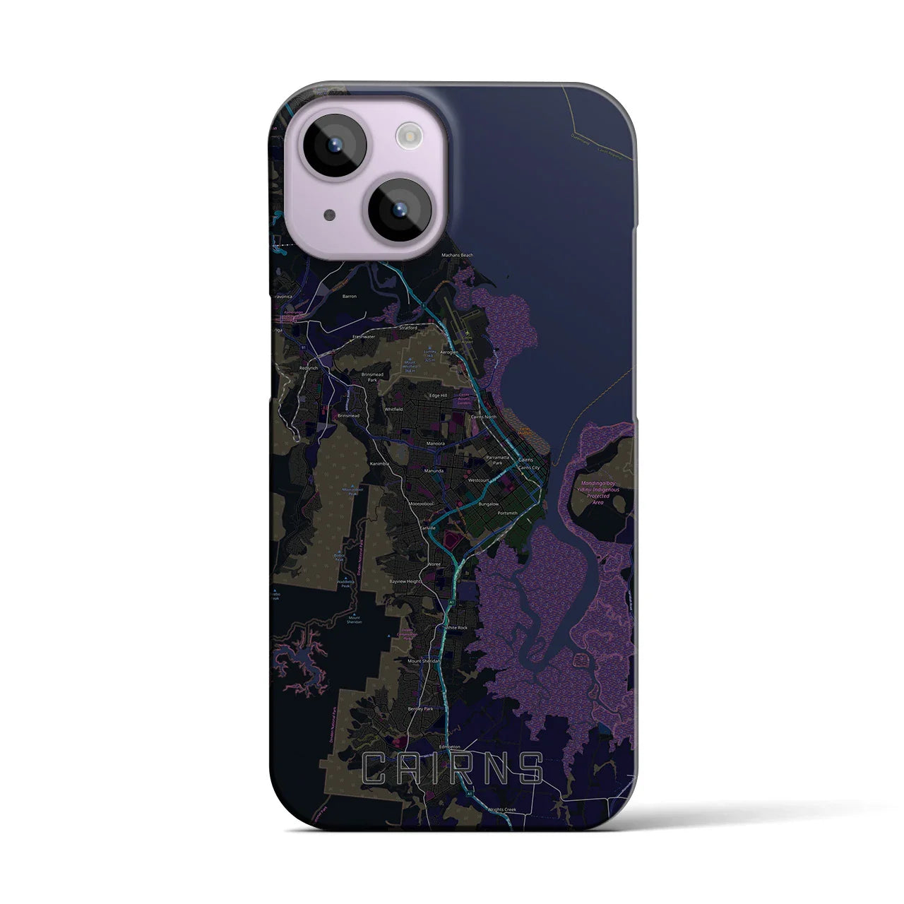 【ケアンズ(オーストラリア)】地図柄iPhoneケース(バックカバータイプ)