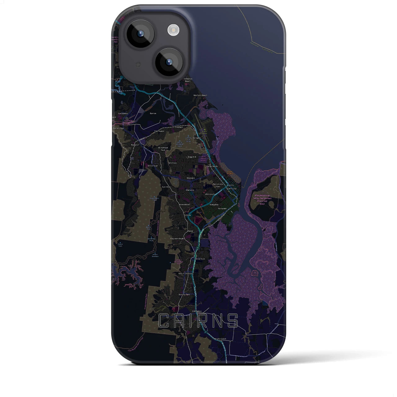 【ケアンズ(オーストラリア)】地図柄iPhoneケース(バックカバータイプ)