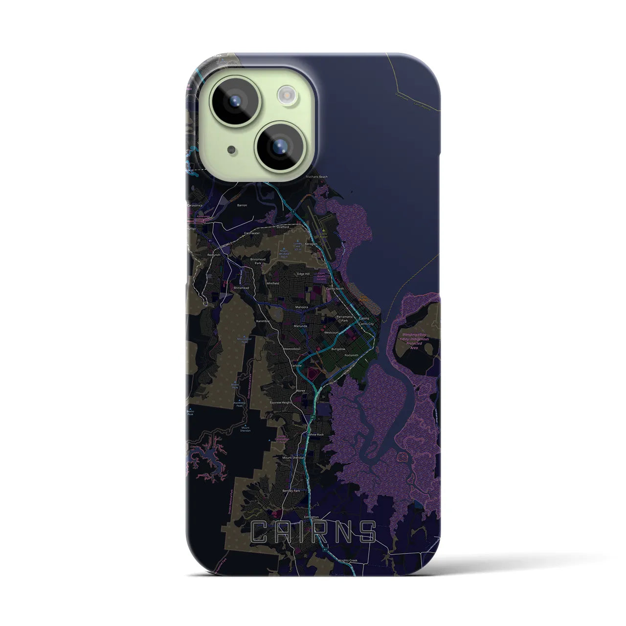 【ケアンズ(オーストラリア)】地図柄iPhoneケース(バックカバータイプ)