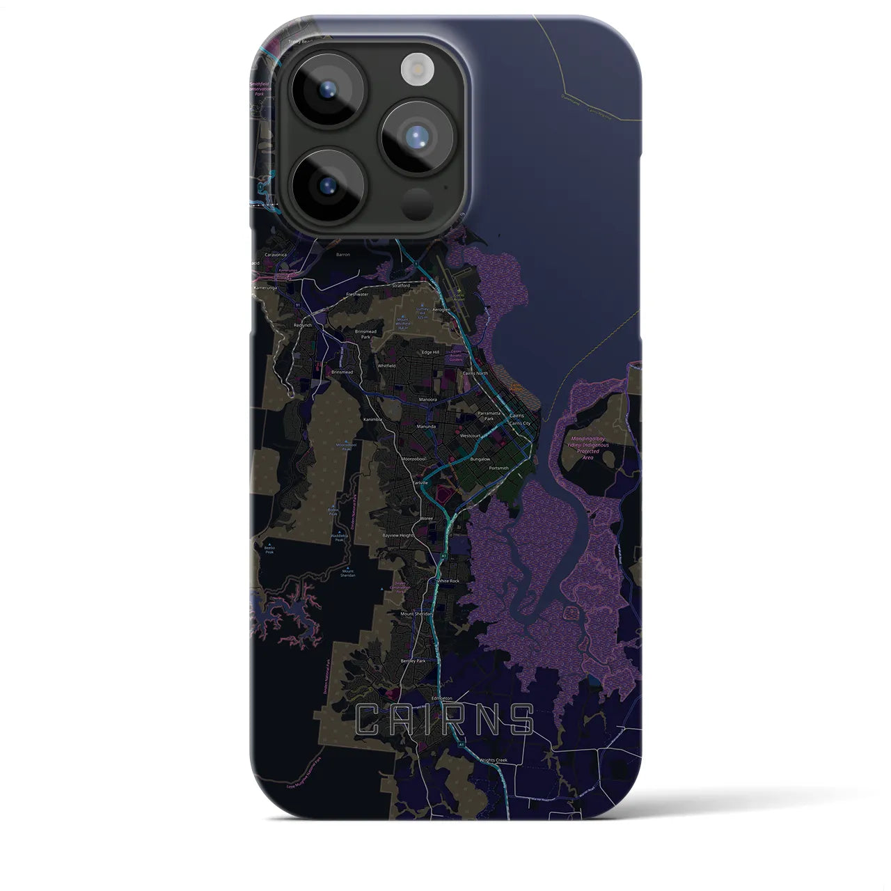 【ケアンズ(オーストラリア)】地図柄iPhoneケース(バックカバータイプ)