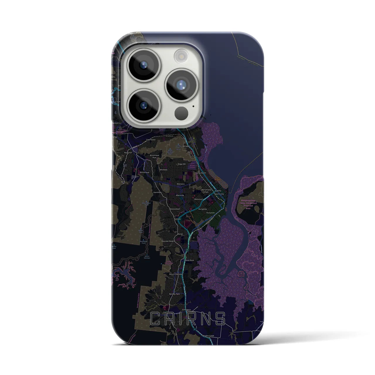 【ケアンズ(オーストラリア)】地図柄iPhoneケース(バックカバータイプ)