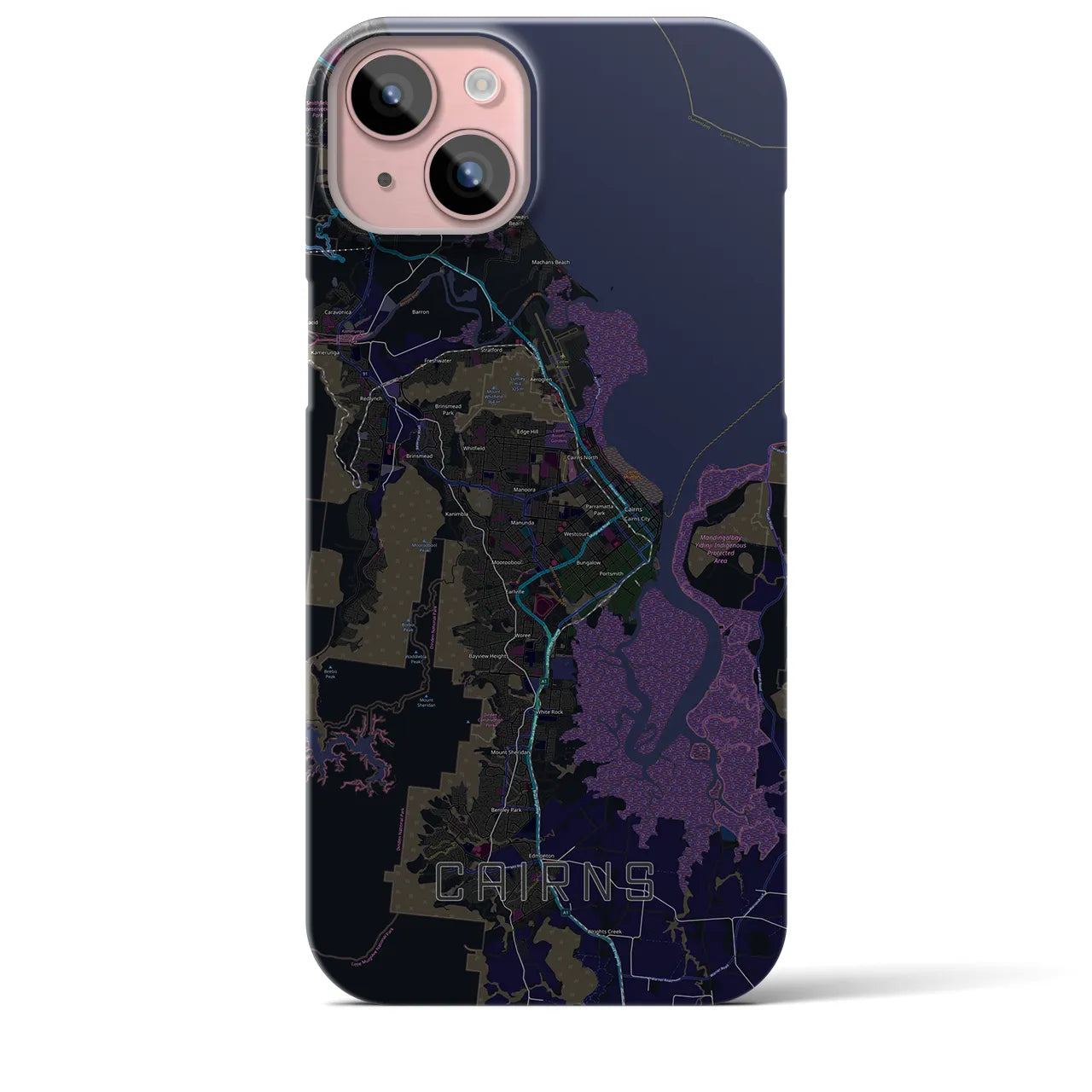 【ケアンズ(オーストラリア)】地図柄iPhoneケース(バックカバータイプ)
