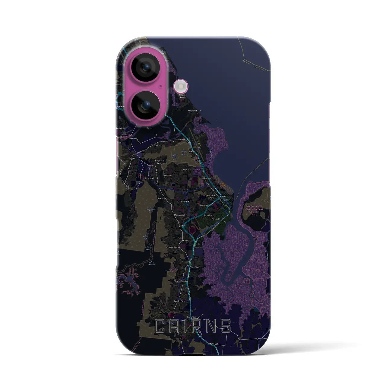 【ケアンズ(オーストラリア)】地図柄iPhoneケース(バックカバータイプ)