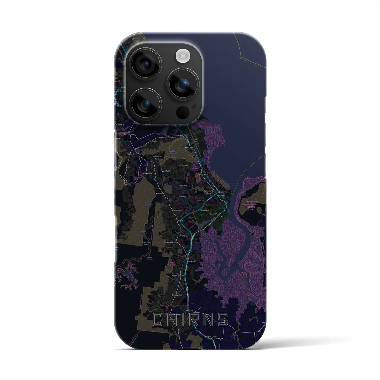 【ケアンズ(オーストラリア)】地図柄iPhoneケース(バックカバータイプ)