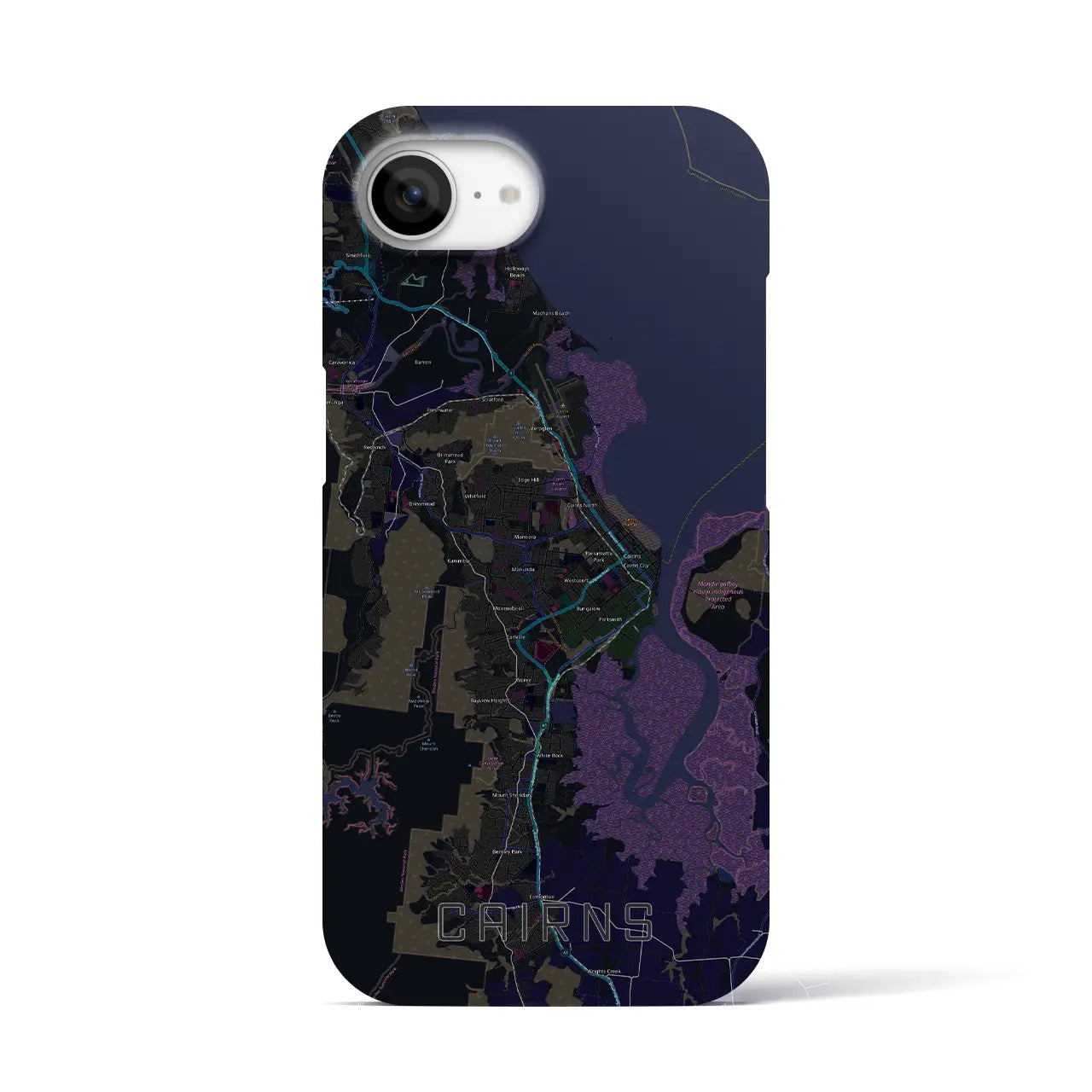 【ケアンズ(オーストラリア)】地図柄iPhoneケース(バックカバータイプ)