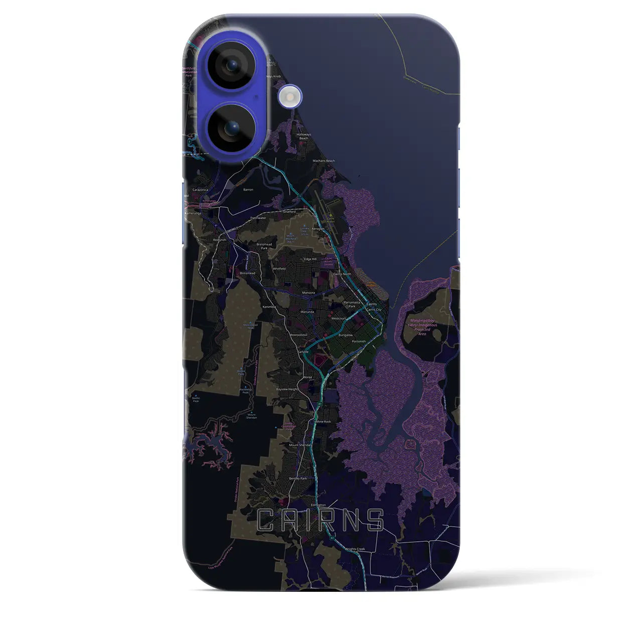 【ケアンズ(オーストラリア)】地図柄iPhoneケース(バックカバータイプ)