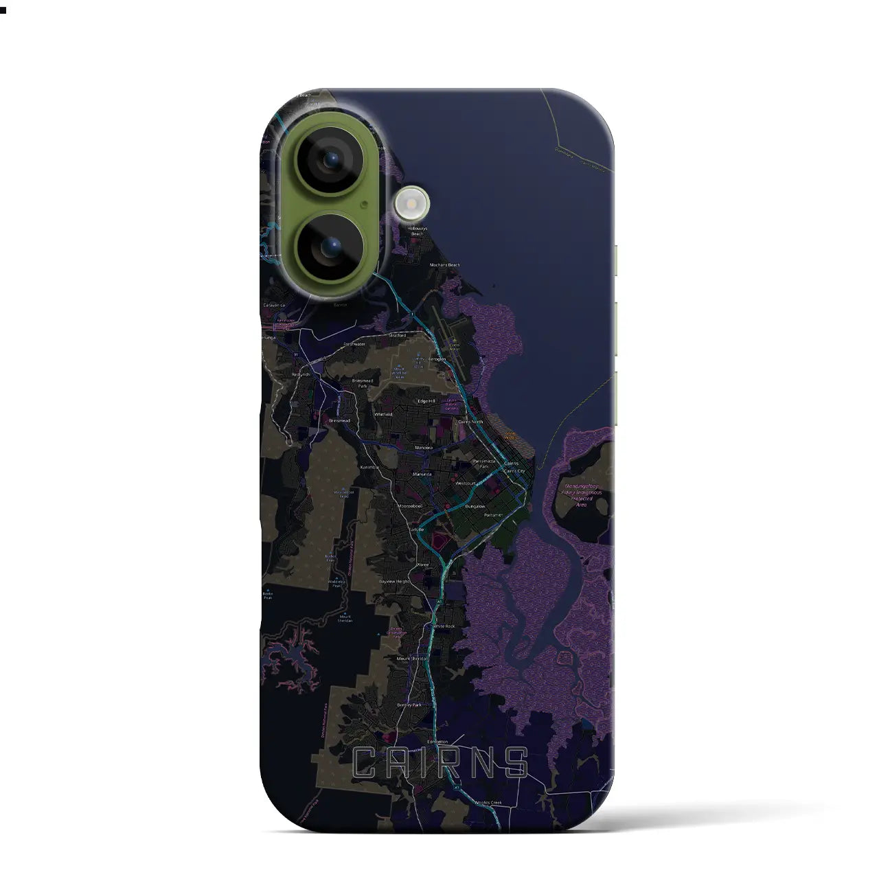 【ケアンズ(オーストラリア)】地図柄iPhoneケース(バックカバータイプ)