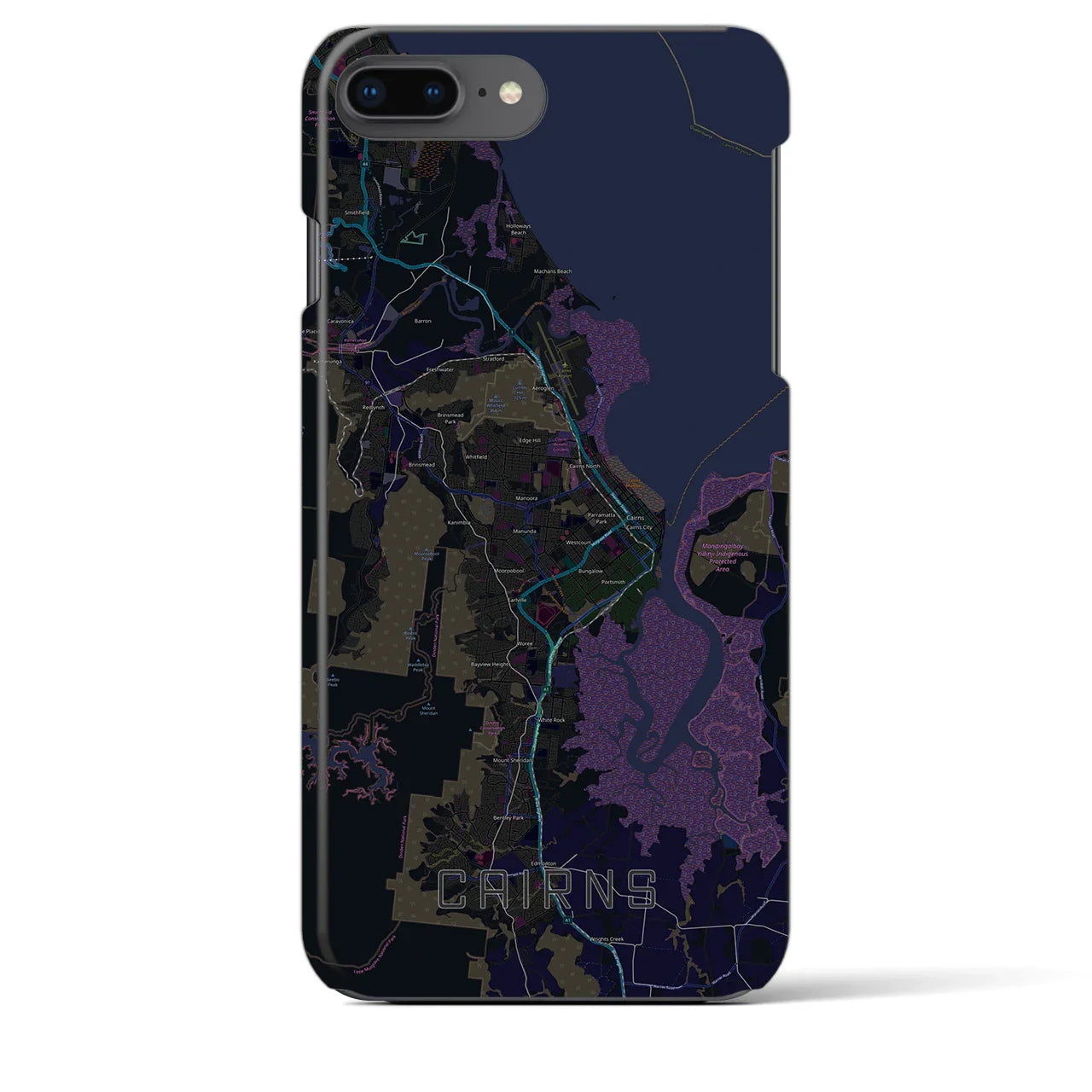 【ケアンズ(オーストラリア)】地図柄iPhoneケース(バックカバータイプ)