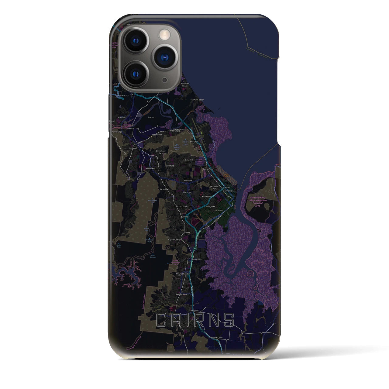 【ケアンズ(オーストラリア)】地図柄iPhoneケース(バックカバータイプ)