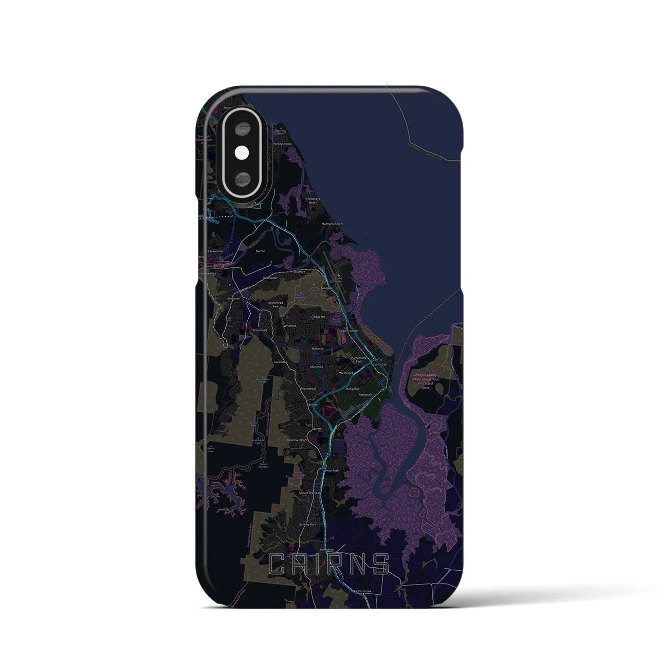 【ケアンズ(オーストラリア)】地図柄iPhoneケース(バックカバータイプ)