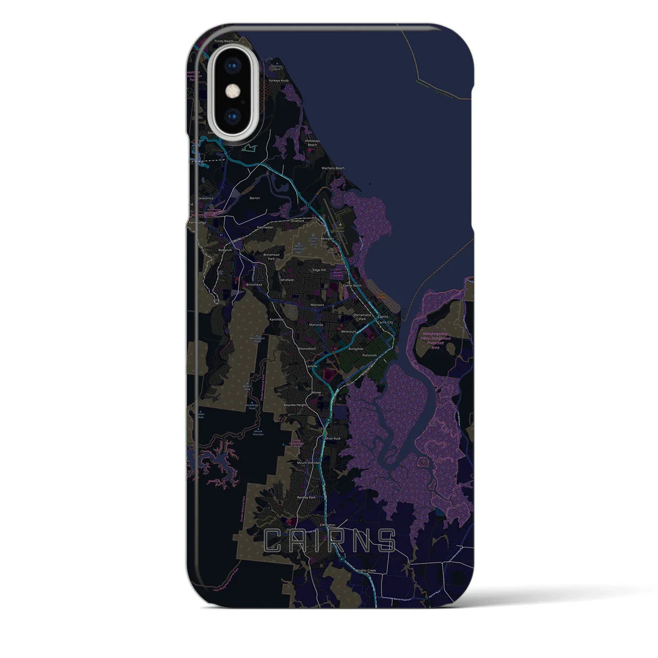 【ケアンズ(オーストラリア)】地図柄iPhoneケース(バックカバータイプ)