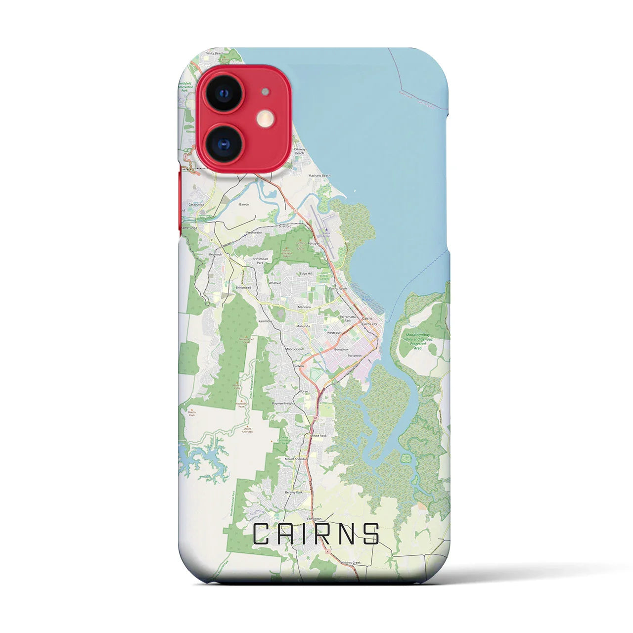 【ケアンズ(オーストラリア)】地図柄iPhoneケース(バックカバータイプ)