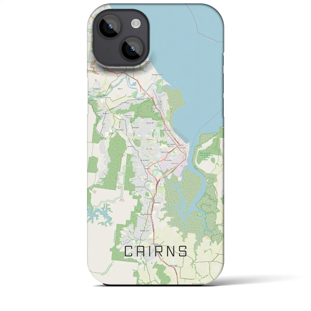 【ケアンズ(オーストラリア)】地図柄iPhoneケース(バックカバータイプ)