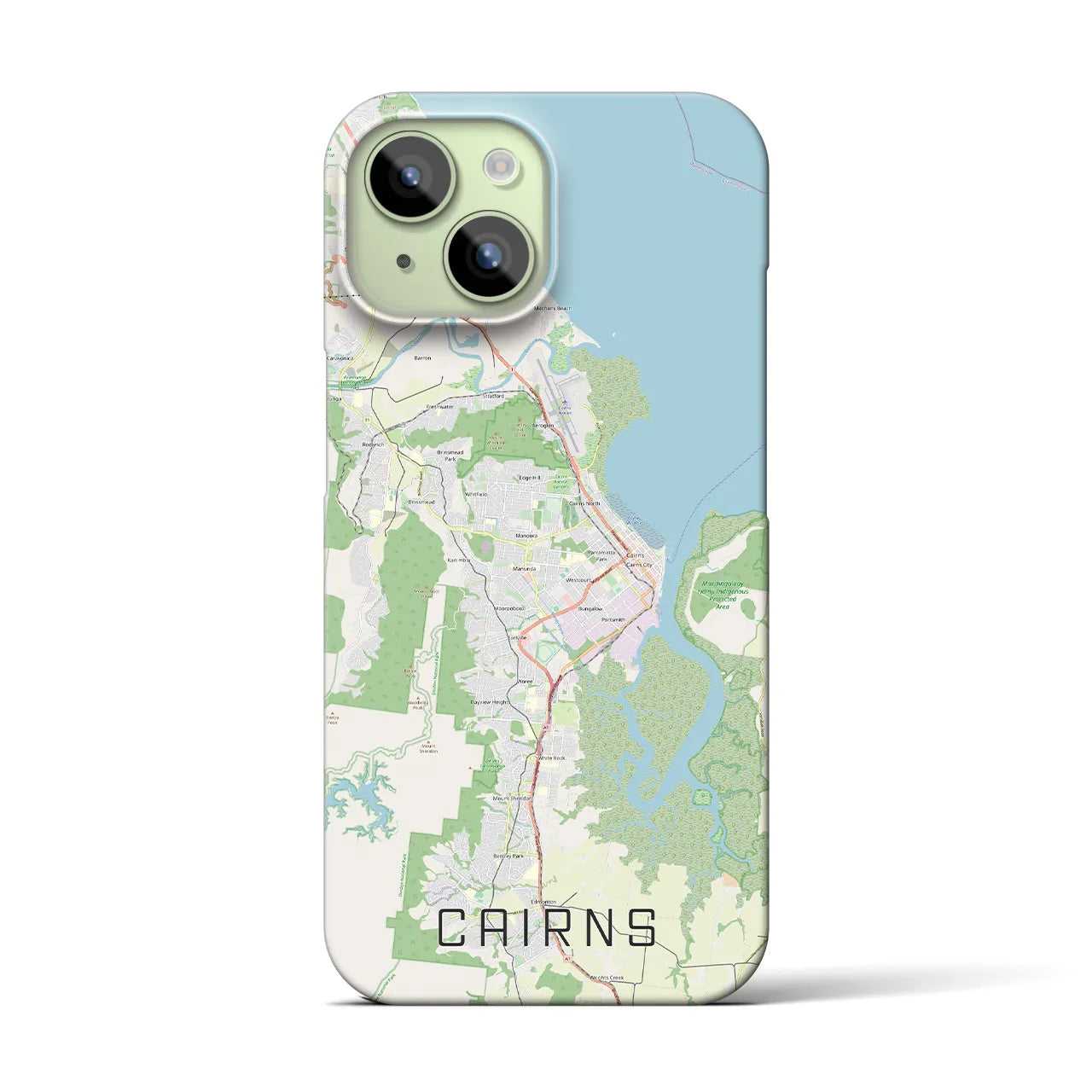 【ケアンズ(オーストラリア)】地図柄iPhoneケース(バックカバータイプ)