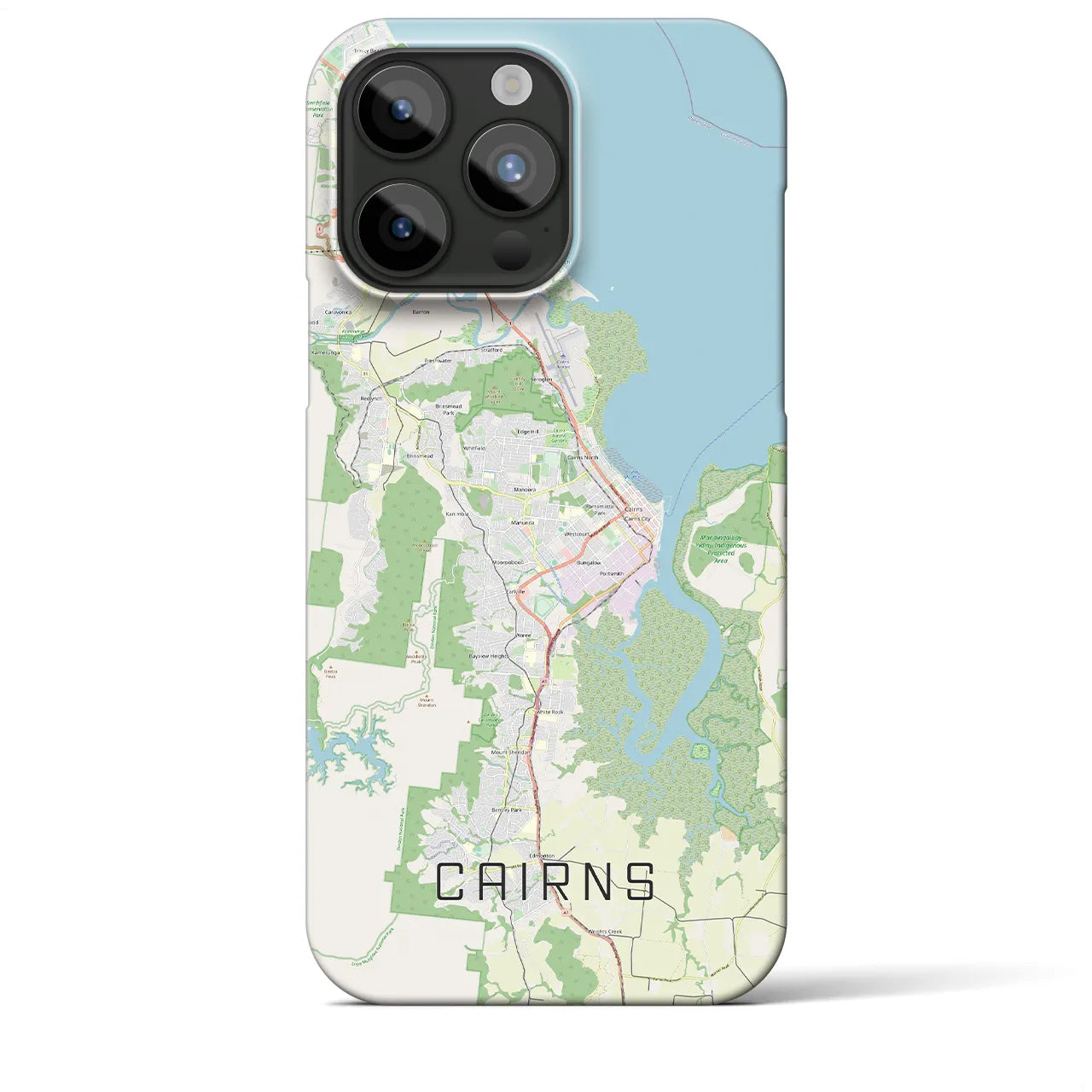 【ケアンズ(オーストラリア)】地図柄iPhoneケース(バックカバータイプ)