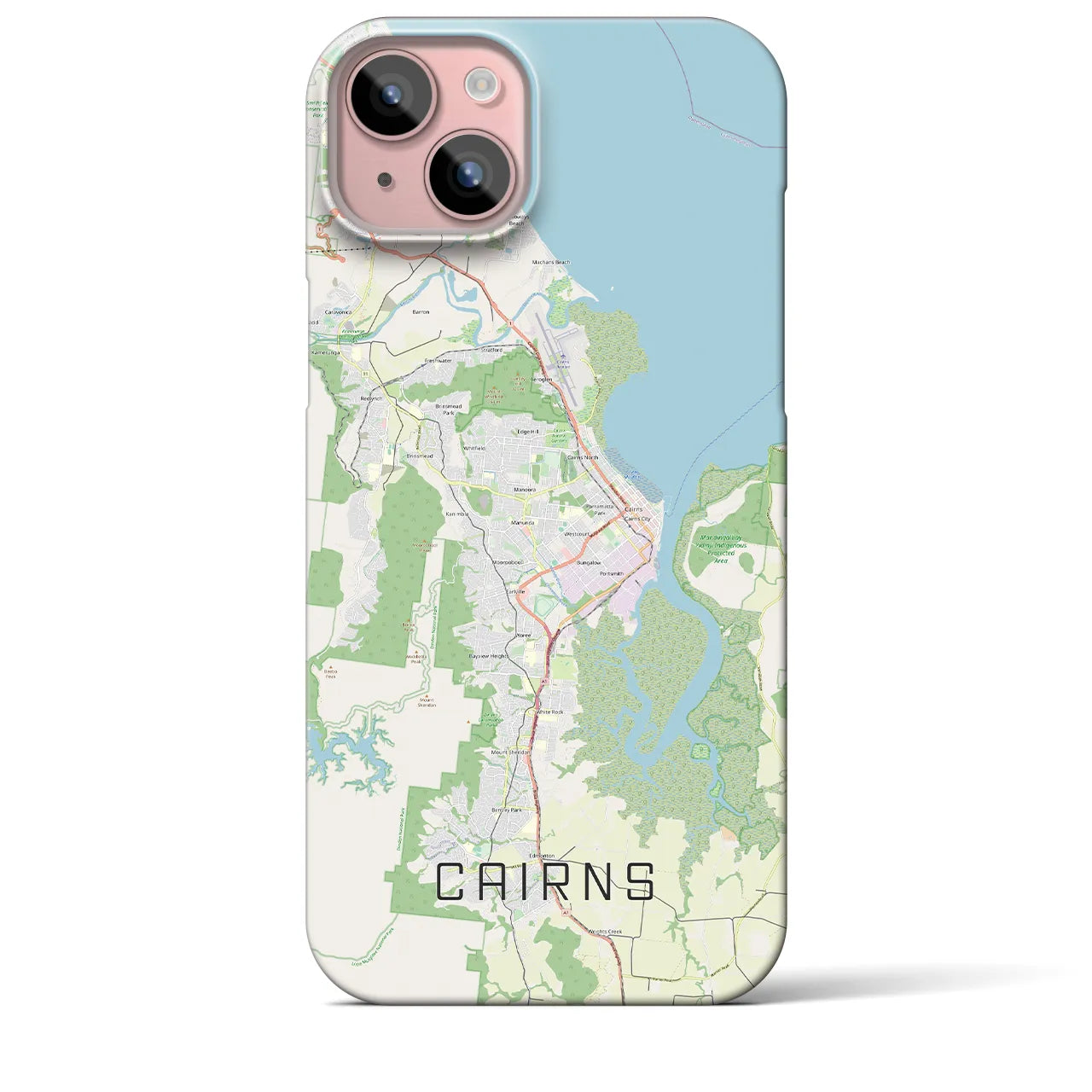 【ケアンズ(オーストラリア)】地図柄iPhoneケース(バックカバータイプ)