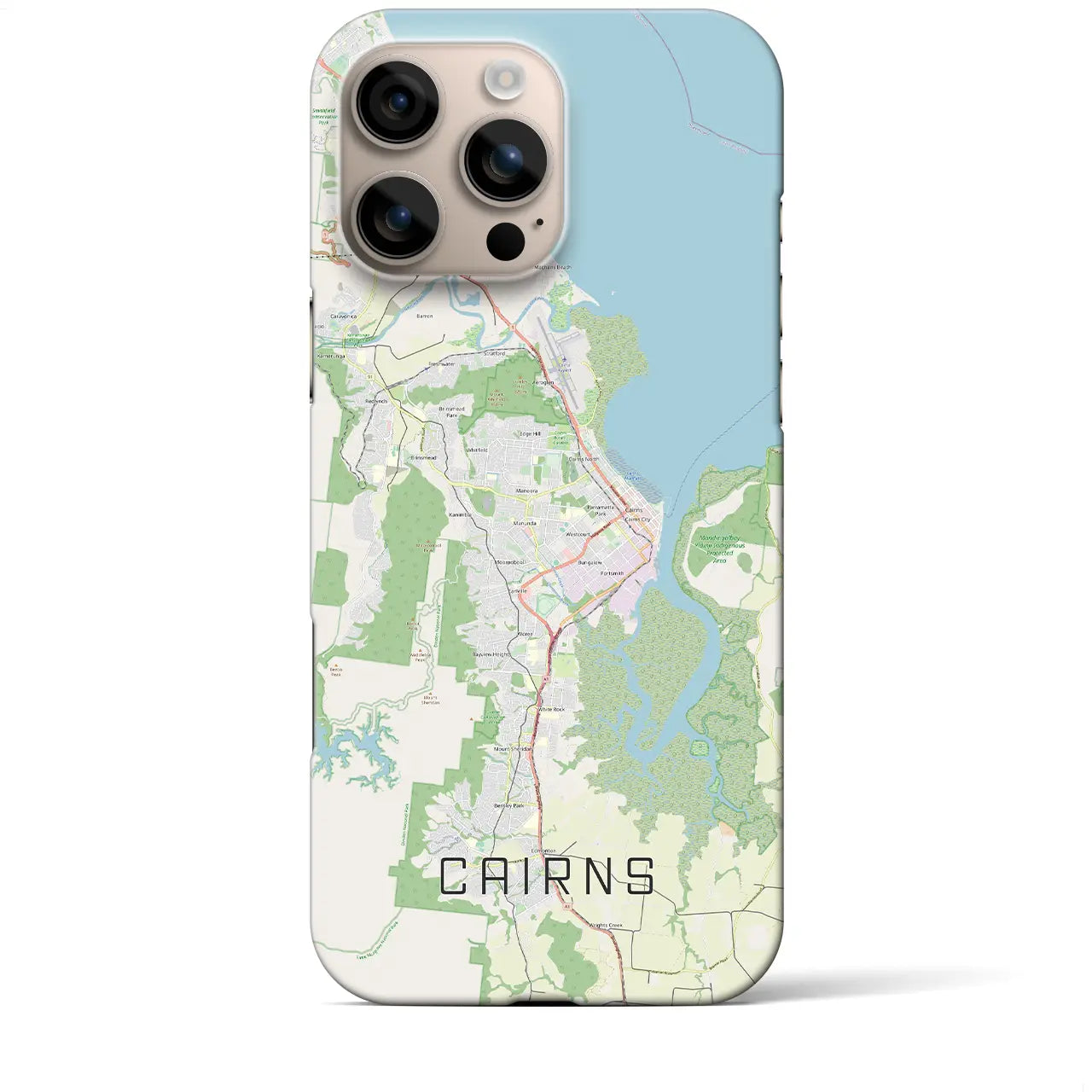【ケアンズ(オーストラリア)】地図柄iPhoneケース(バックカバータイプ)