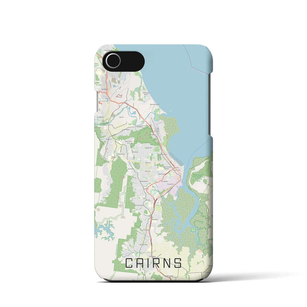 【ケアンズ(オーストラリア)】地図柄iPhoneケース(バックカバータイプ)