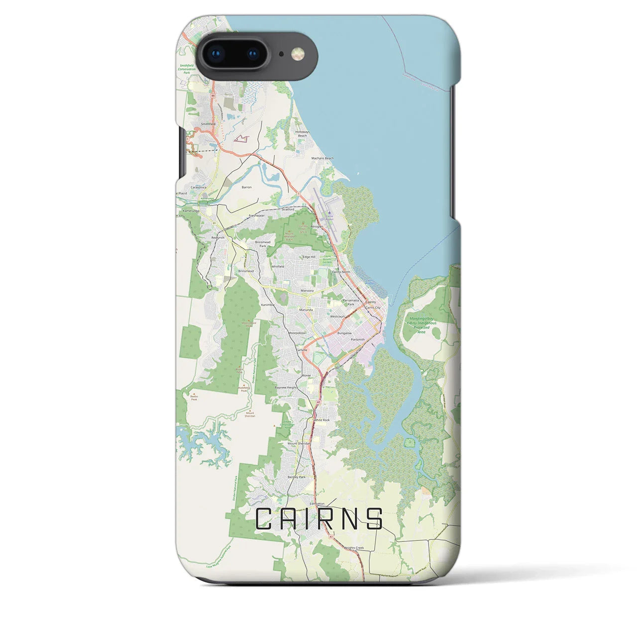 【ケアンズ(オーストラリア)】地図柄iPhoneケース(バックカバータイプ)