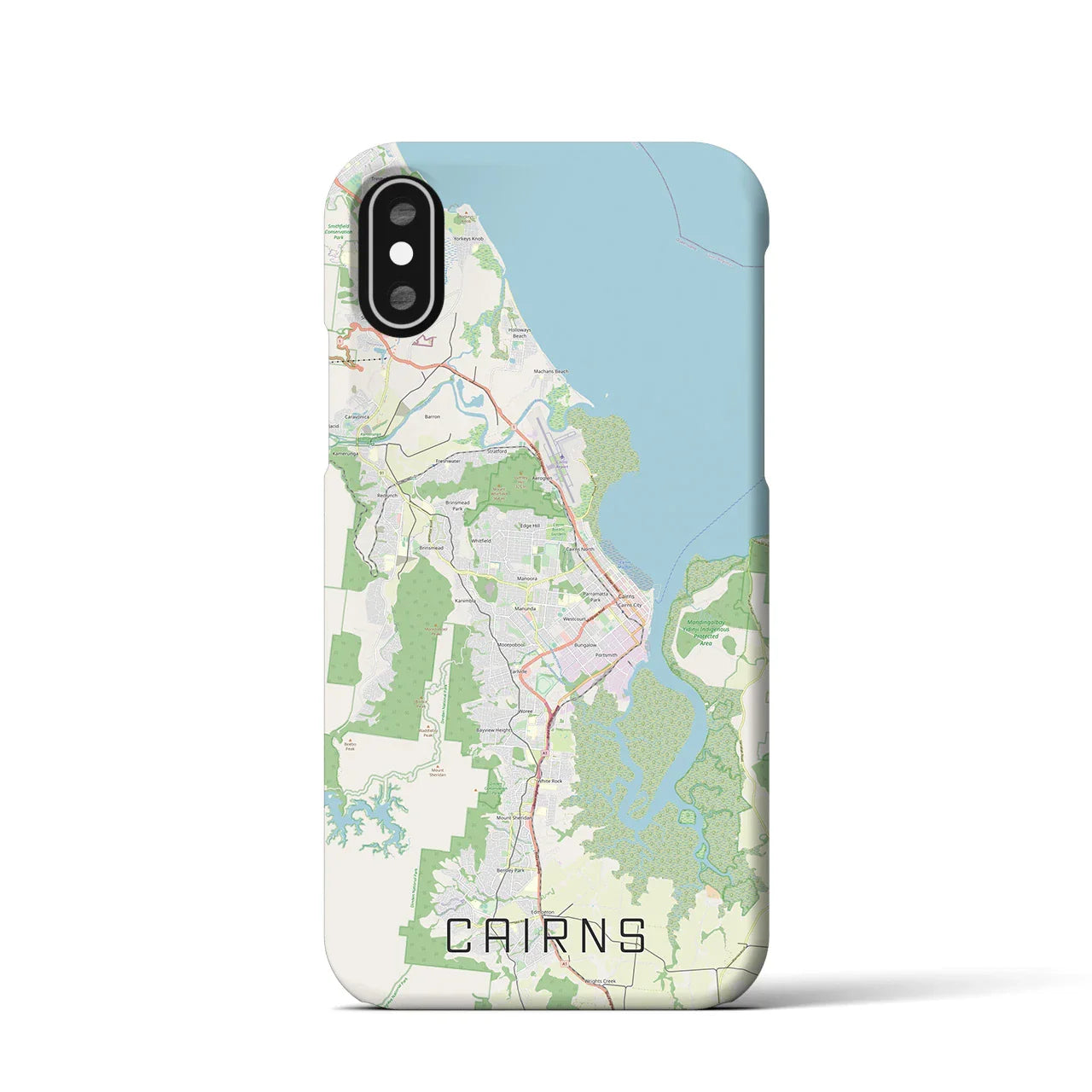 【ケアンズ(オーストラリア)】地図柄iPhoneケース(バックカバータイプ)