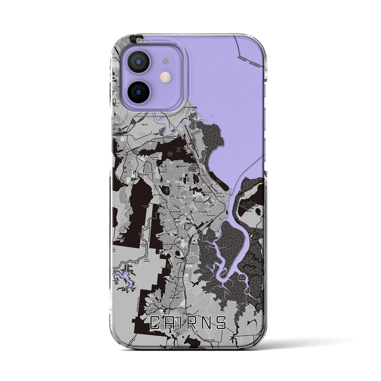 【ケアンズ(オーストラリア)】地図柄iPhoneケース(クリアタイプ)