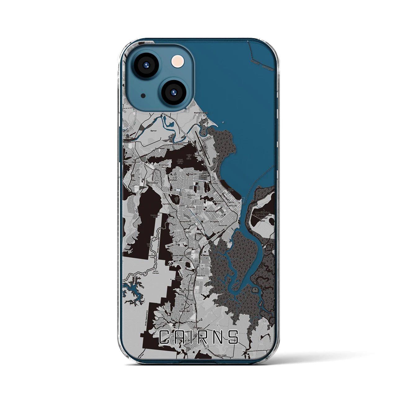 【ケアンズ(オーストラリア)】地図柄iPhoneケース(クリアタイプ)