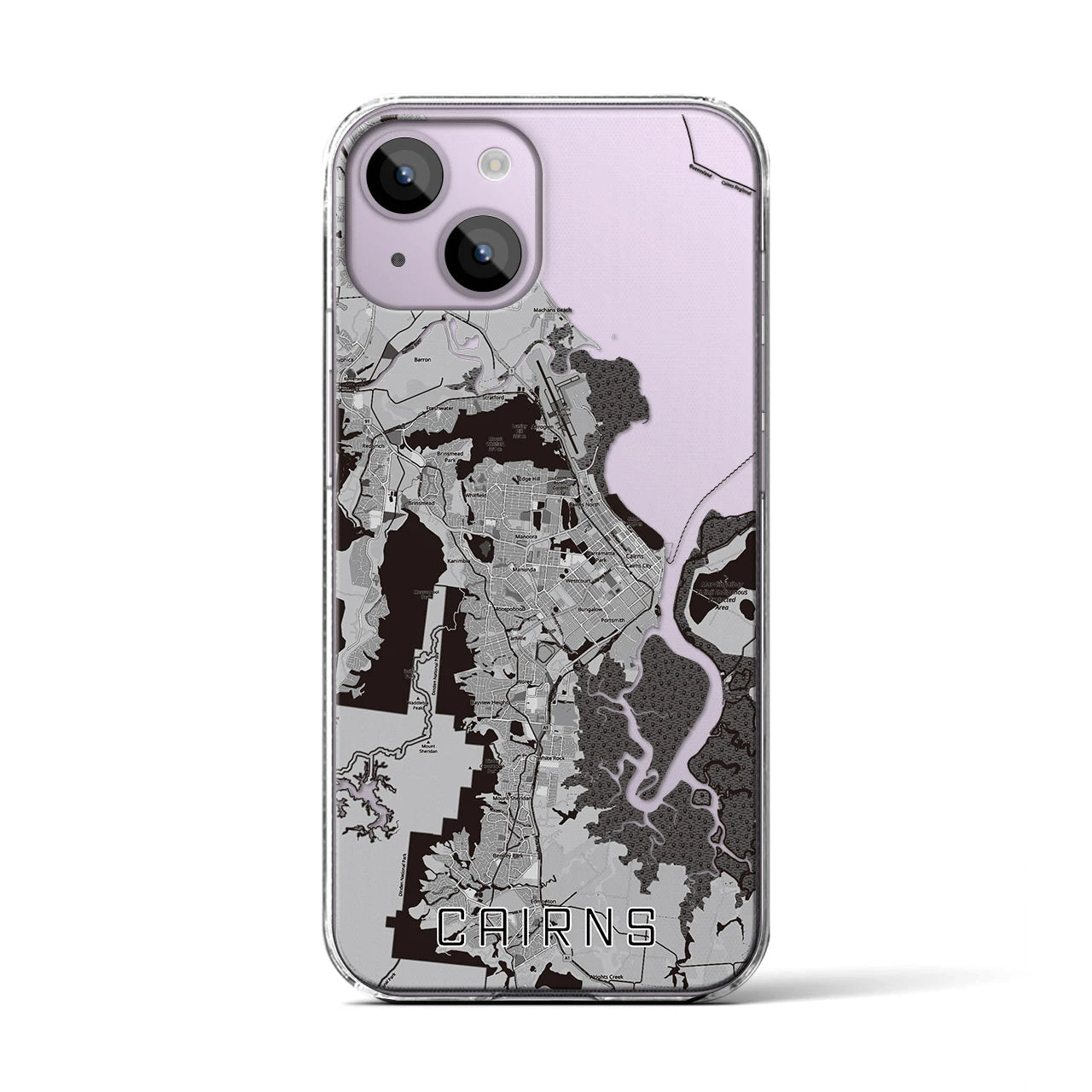 【ケアンズ(オーストラリア)】地図柄iPhoneケース(クリアタイプ)