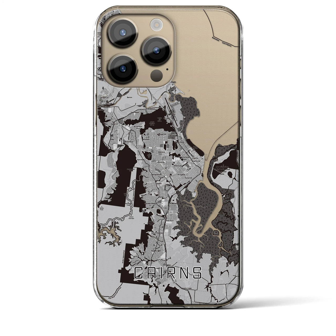 【ケアンズ(オーストラリア)】地図柄iPhoneケース(クリアタイプ)