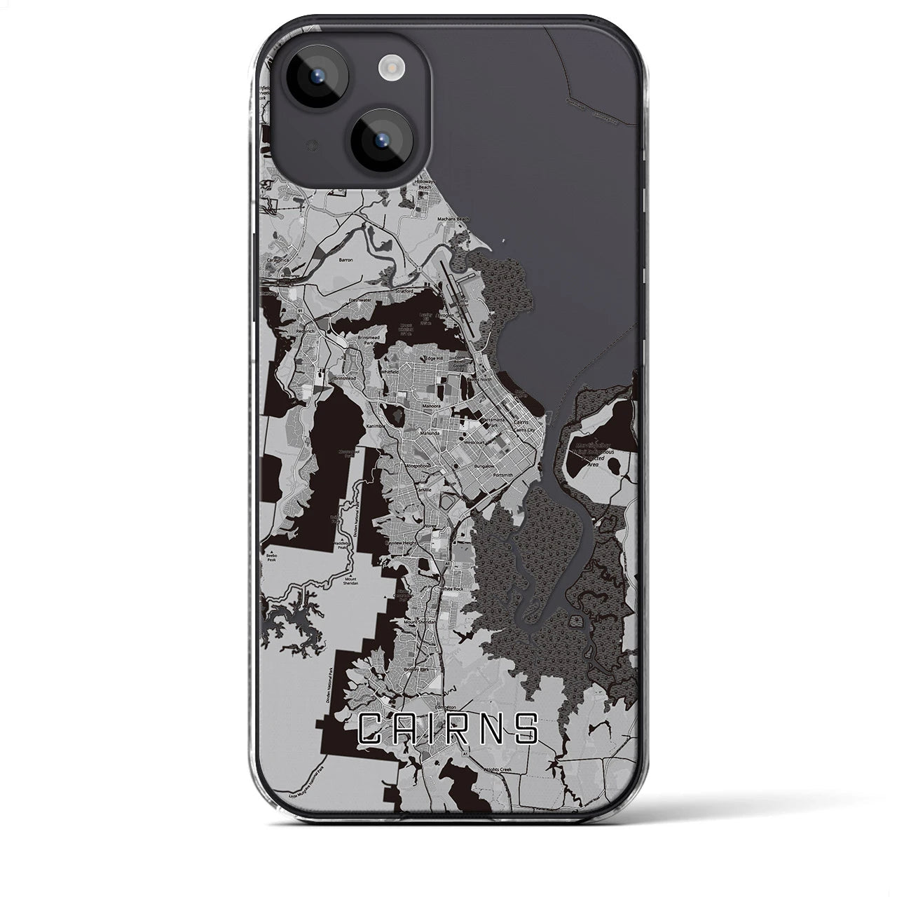 【ケアンズ(オーストラリア)】地図柄iPhoneケース(クリアタイプ)