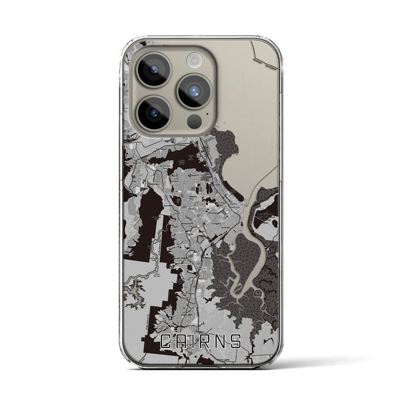 【ケアンズ(オーストラリア)】地図柄iPhoneケース(クリアタイプ)