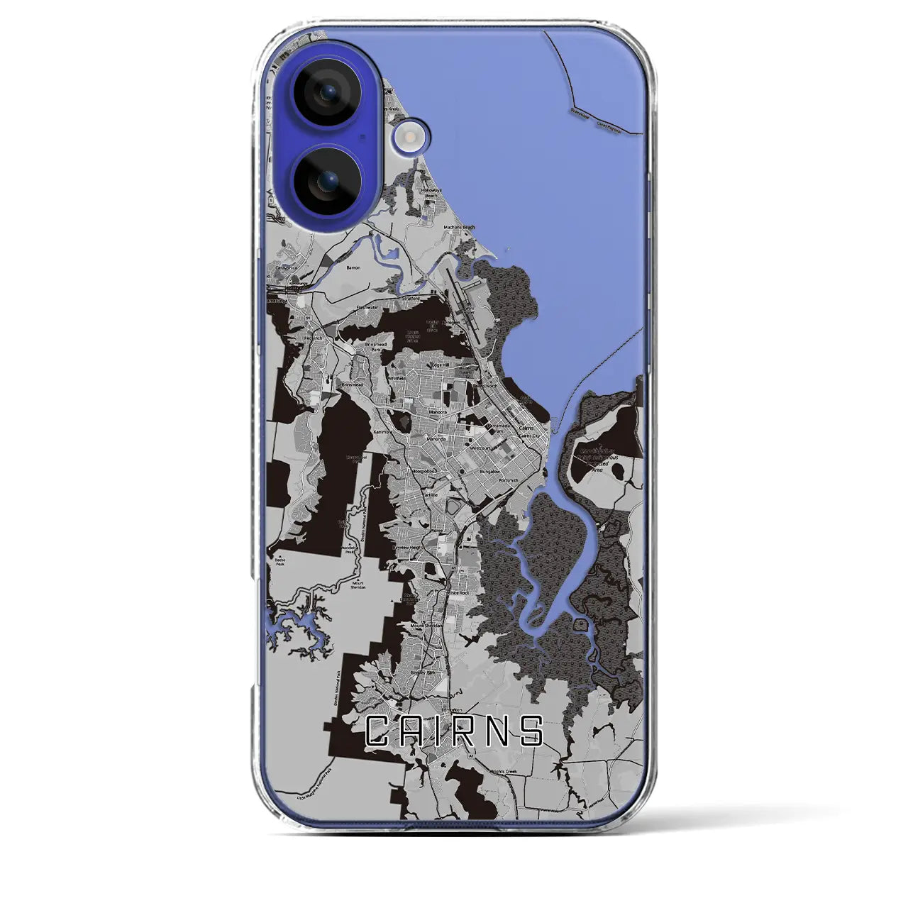 【ケアンズ(オーストラリア)】地図柄iPhoneケース(クリアタイプ)