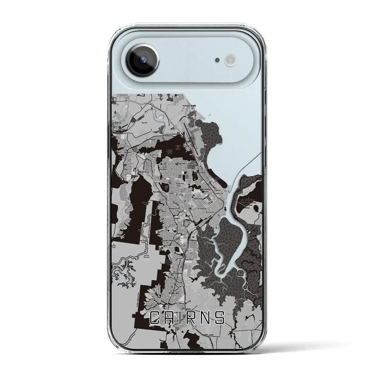 【ケアンズ(オーストラリア)】地図柄iPhoneケース(クリアタイプ)