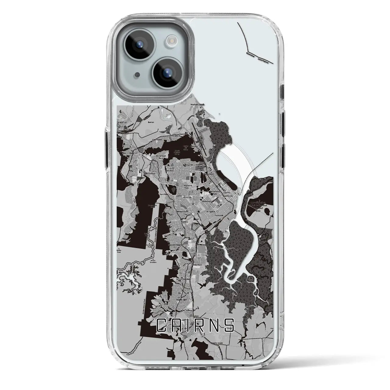 【ケアンズ(オーストラリア)】地図柄iPhoneケース(MagSafeタイプ)