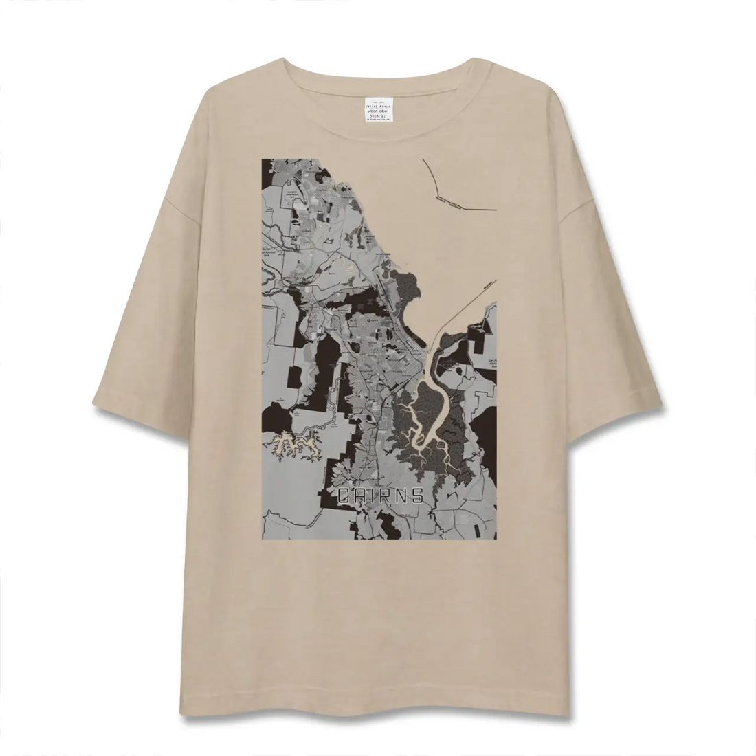 【ケアンズ(オーストラリア)】地図柄ビッグシルエットTシャツ