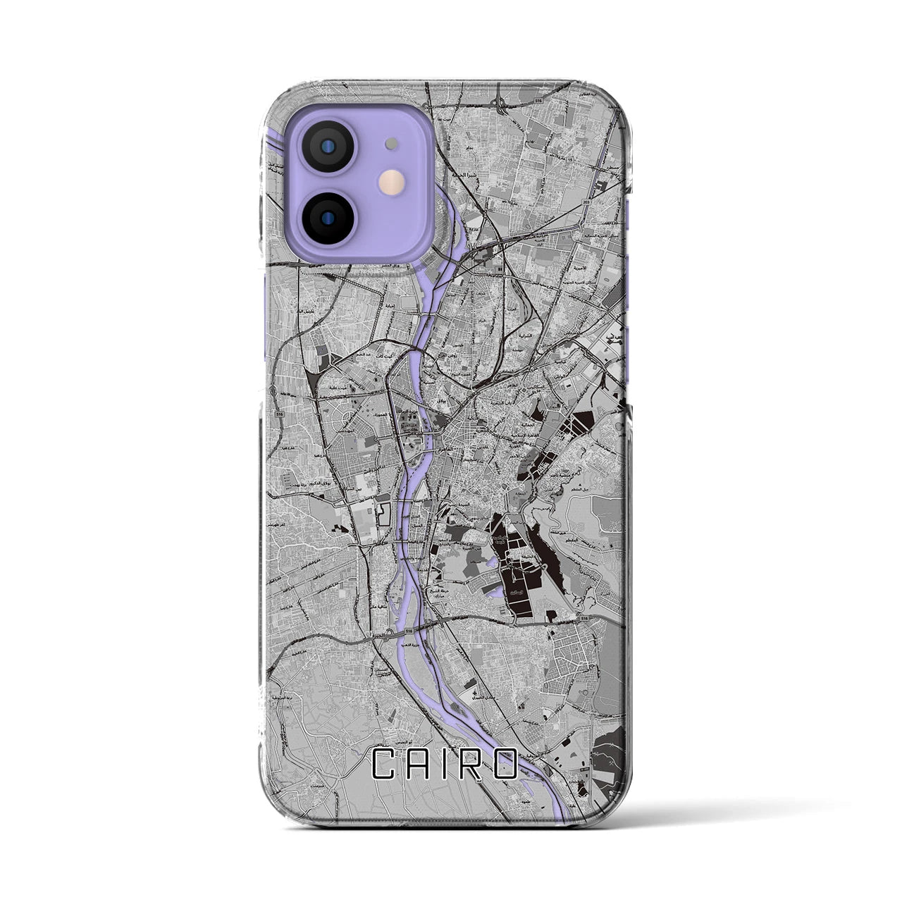 【カイロ(エジプト)】地図柄iPhoneケース(クリアタイプ)