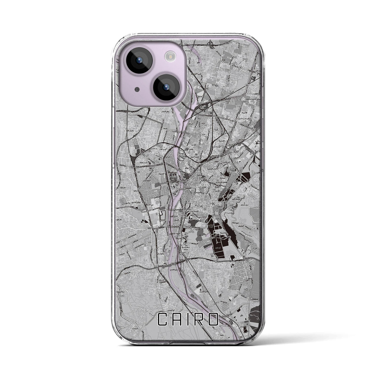 【カイロ(エジプト)】地図柄iPhoneケース(クリアタイプ)