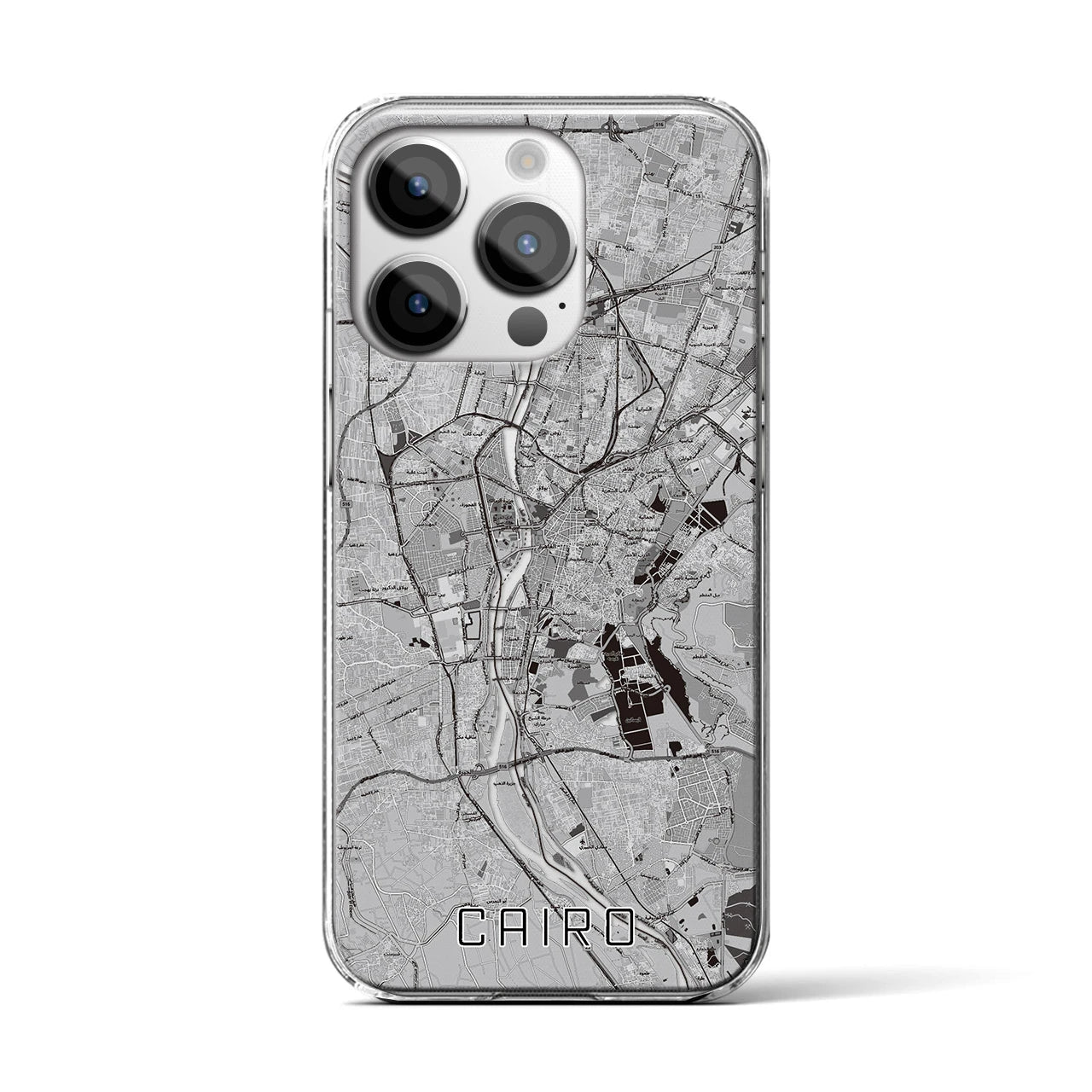 【カイロ(エジプト)】地図柄iPhoneケース(クリアタイプ)