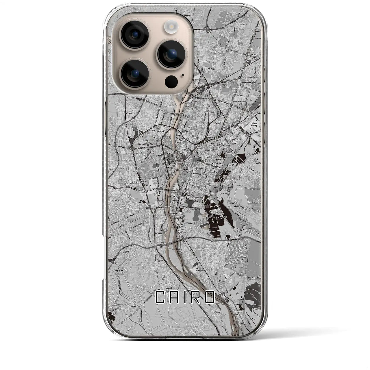 【カイロ(エジプト)】地図柄iPhoneケース(クリアタイプ)