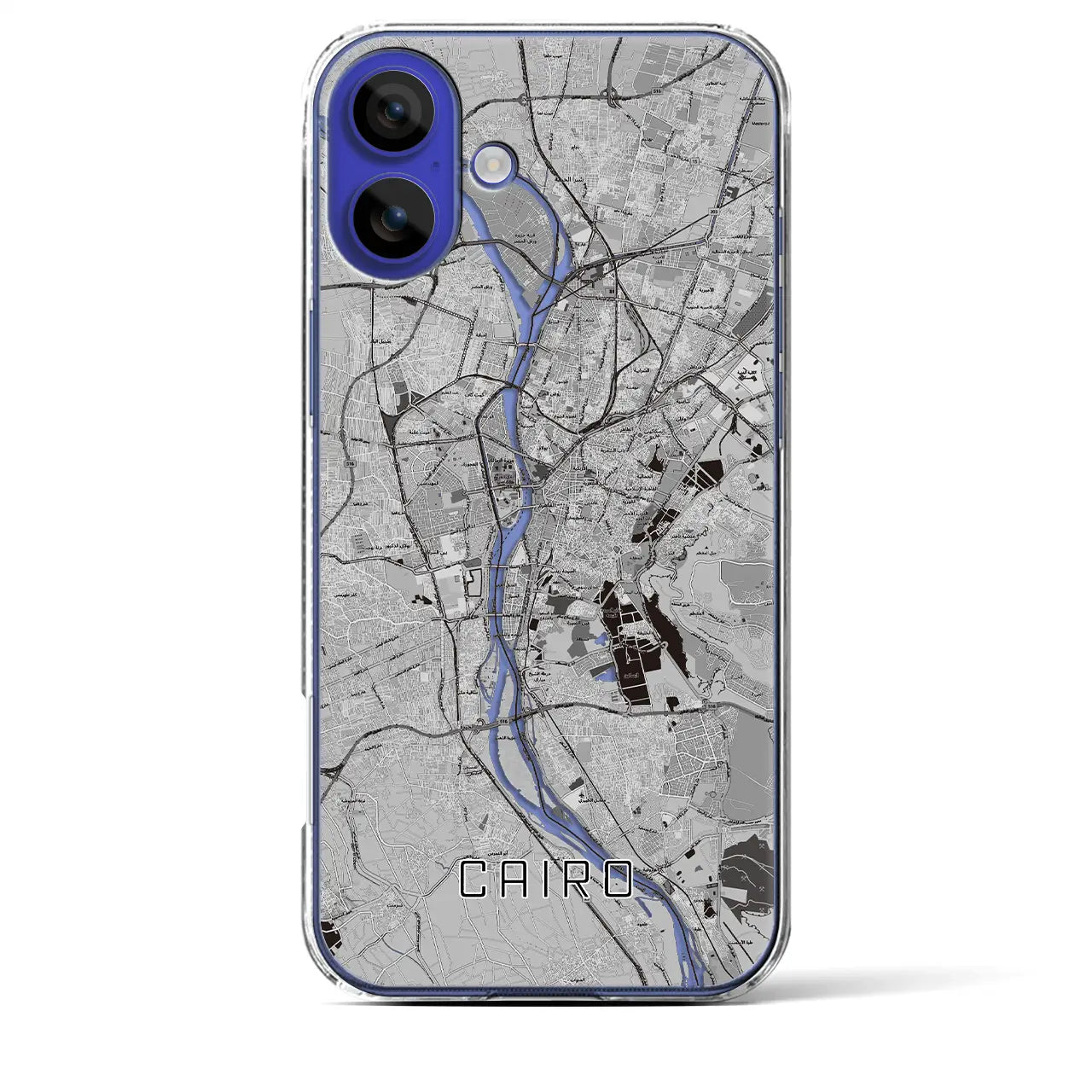 【カイロ(エジプト)】地図柄iPhoneケース(クリアタイプ)