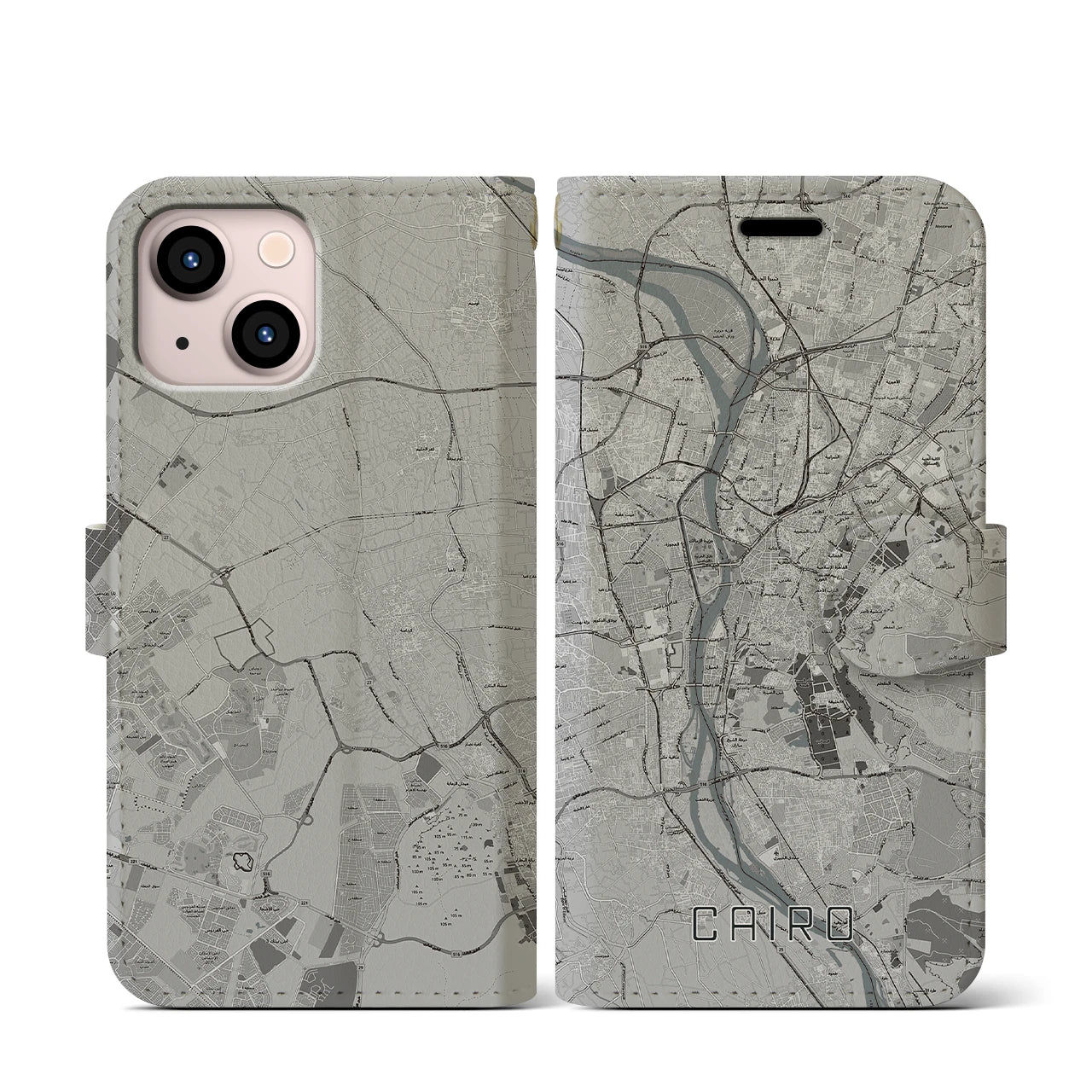 【カイロ(エジプト)】地図柄iPhoneケース(手帳タイプ)