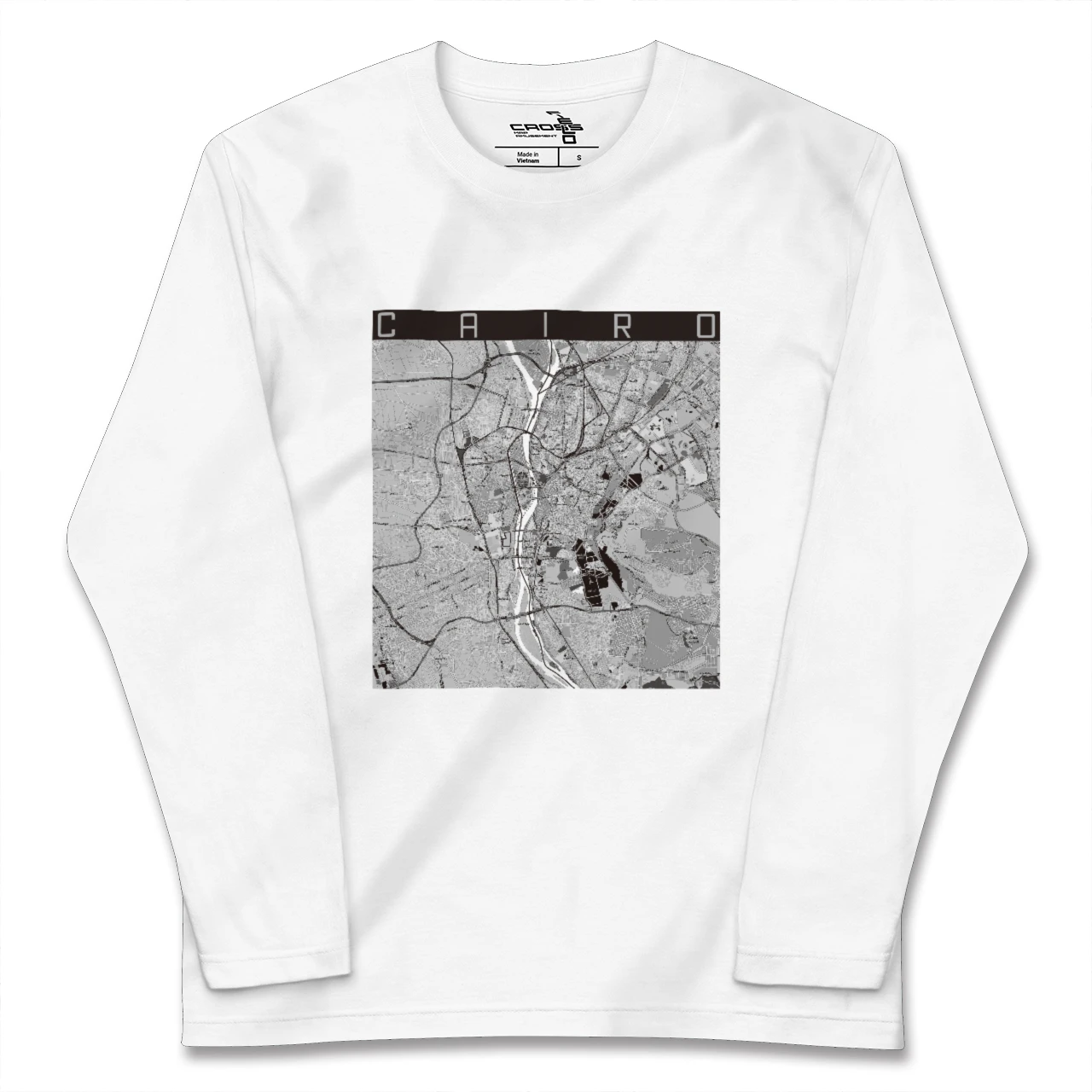 【カイロ(エジプト)】地図柄ロングスリーブTシャツ