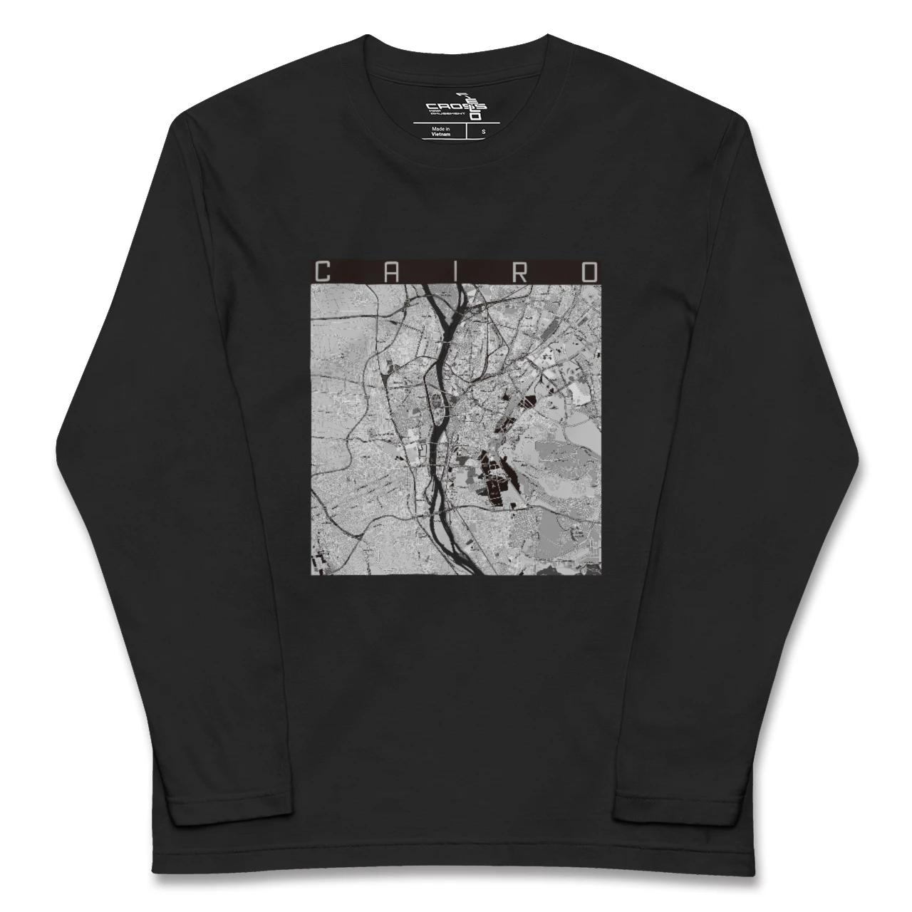 【カイロ(エジプト)】地図柄ロングスリーブTシャツ